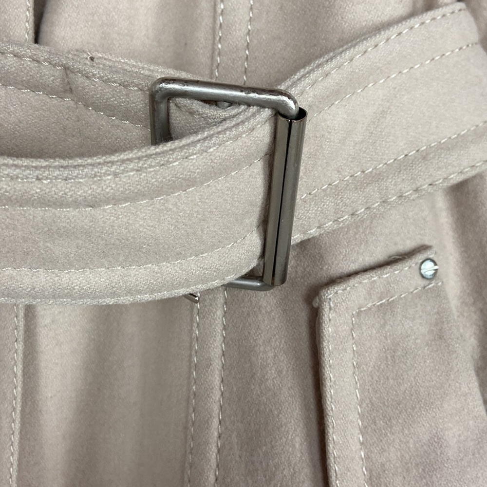 Kenneth Cole New York Wool Belted Zip Up & Down Snap Zip Full Length Trench Coat - Picture 13 of 16